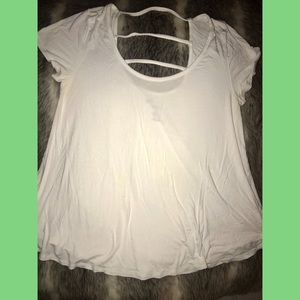 Cute Cut Out Back White Tee